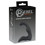REBEL - ELASTYCZNY WIBRATOR PROSTATY Z ZAKRZYWIONĄ GŁOWICĄ CZARNY