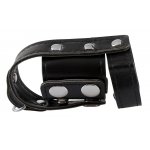 REBEL - SKÓRZANY PIERŚCIEŃ NA PENISA I JĄDRA Z D-RINGIEM CZARNY