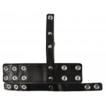 REBEL - SKÓRZANY PIERŚCIEŃ NA PENISA I JĄDRA Z D-RINGIEM CZARNY