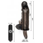 REBEL - WIBRUJĄCA NAKŁADKA NA PENISA Z PIERŚCIENIEM JĄDER 16CM