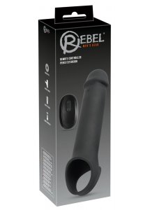 REBEL - ZDALNIE STEROWANA NAKŁADKA NA PENISA CZARNA +8CM