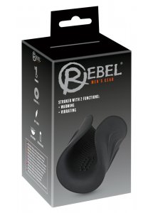 REBEL - PORĘCZNY MASTURBATOR Z WYPUSTKAMI I 2 FUNKCJAMI CZARNY