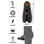 REBEL - MASTURBATOR Z WYPUSTKAMI ROWKAMI I 2 FUNKCJAMI CZARNY