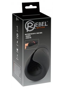 REBEL - MASTURBATOR Z WYPUSTKAMI ROWKAMI I 2 FUNKCJAMI CZARNY