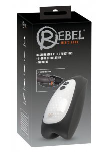 REBEL - MASTURBATOR Z FUNKCJĄ CIEPŁA I 7 TRYBAMI STYMULACJI CZARNO/BIAŁY