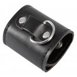 REBEL - SKÓRZANY PIERŚCIEŃ NA JĄDRA Z D-RINGIEM CZARNY