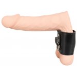 REBEL - SKÓRZANY PIERŚCIEŃ NA JĄDRA Z D-RINGIEM CZARNY