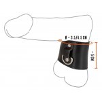 REBEL - SKÓRZANY PIERŚCIEŃ NA JĄDRA Z D-RINGIEM CZARNY