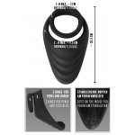 REBEL - ROZCIĄGLIWY PIERŚCIEŃ NA PENISA ZE STYMULATOREM KROCZA CZARNY