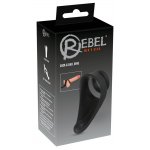 REBEL - ROZCIĄGLIWY PIERŚCIEŃ NA PENISA ZE STYMULATOREM KROCZA CZARNY