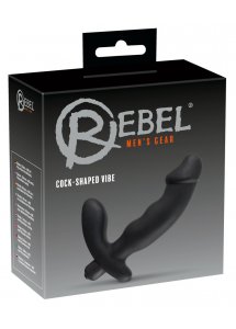 REBEL - WIBRATOR PROSTATY Z DODATKOWYM STYMULATOREM KROCZA CZARNY