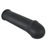 REBEL - CZARNA NAKŁADKA NA PENISA Z ŻOŁĘDZIEM +2CM