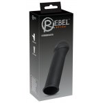 REBEL - CZARNA NAKŁADKA NA PENISA Z ŻOŁĘDZIEM +2CM