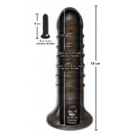 REBEL - NAKŁADKA NA PENISA Z OTWOREM NA JĄDRA I ROWKAMI CZARNA