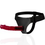 BRANT - UPRZĄŻ STRAP-ON Z NATURALNYM CZERWONYM PENISEM 19 X 4CM