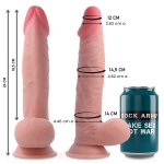 ROCK ARMY - REALISTYCZNE DILDO Z PRZYSSAWKĄ NATURALNE 24 CM