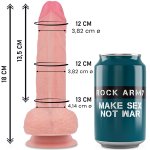 ROCK ARMY - REALISTYCZNE DILDO Z PRZYSSAWKĄ NATURALNE 18 CM