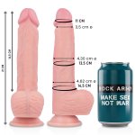 ROCK ARMY - REALISTYCZNE DILDO Z PRZYSSAWKĄ NATURALNE 21 CM