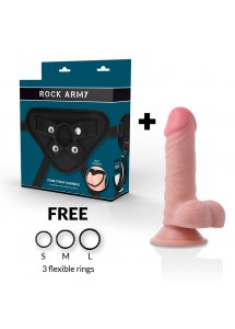 ROCK ARMY - REALISTYCZNE DILDO STRAP-ON Z PRZYSSAWKĄ NATURALNE 17 CM