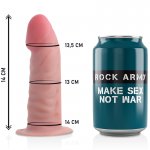 ROCK ARMY - REALISTYCZNE DILDO STRAP-ON Z PRZYSSAWKĄ NATURALNE 14 CM