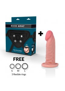 ROCK ARMY - REALISTYCZNE DILDO STRAP-ON Z PRZYSSAWKĄ NATURALNE 14 CM