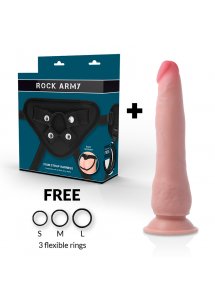 ROCK ARMY - REALISTYCZNE DILDO STRAP-ON Z PRZYSSAWKĄ NATURALNE 21.5 CM