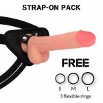 ROCK ARMY - REALISTYCZNE DILDO STRAP-ON Z PRZYSSAWKĄ NATURALNE 24 CM