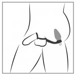 ROCKS OFF - PIERŚCIEŃ NA PENISA Z WIBRUJĄCYM KORKIEM ANALNYM