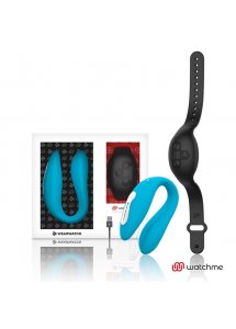 NIEBIESKI UROCZY WIBRATOR “WEAR WATCH” Z CZARNYM ZEGARKIEM WATCHME 