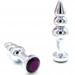 SANINEX - SREBRNY KOREK ANALNY Z DIAMENTEM 10.5 CM