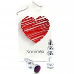 SANINEX - SREBRNY KOREK ANALNY Z DIAMENTEM 10.5 CM