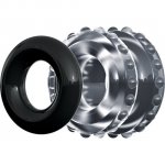 SIR RICHARDS - PODWÓJNY PIERŚCIEŃ EREKCYJNY NA PENISA CZARNY