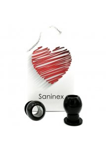 SANINEX - WTYCZKA ANALNA Z TUNELEM CZARNA 6.5 CM