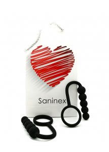 SANINEX - SILIKONOWA WTYCZKA ANALNA Z PIERŚCIENIEM CZARNA