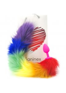 SANINEX - SILIKONOWA WTYCZKA ANALNA Z TĘCZOWYM OGONKIEM