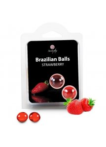 SECRETPLAY - BRAZYLIJSKIE KULKI 2 SZTUKI TRUSKAWKOWE