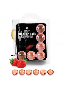 SECRETPLAY - BRAZYLIJSKIE KULKI 6 SZTUK TRUSKAWKA I SZAMPAN