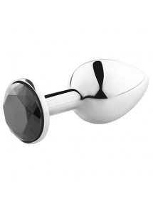 SECRETPLAY - KOREK ANALNY Z CZARNYM KRYSZTAŁEM 8.5 CM M