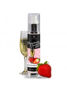 SECRETPLAY - OLEJEK DO MASAŻU EROTYCZNEGO TRUSKAWKA/WINO MUSUJĄCE 50 ML