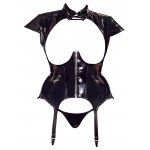 KOSZULKA WINYLOWA BEZ BIUSTU BDSM/VINYL BASQUE XL