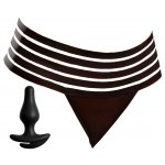 SZEROKIE STRINGI BEZ KROCZA Z KORKIEM ANALNYM