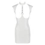 SEKSOWNA MINI SUKIENKA BEZ BIUSTU BIAŁA/VINYL DRESS