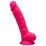 SILEXD - REALISTYCZNE DILDO Z ŻYŁAMI ŻOŁĘDZIEM I JĄDRAMI RÓŻOWE 17.5CM