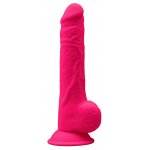 SILEXD - REALISTYCZNE DILDO Z ŻYŁAMI ŻOŁĘDZIEM I JĄDRAMI RÓŻOWE 24CM
