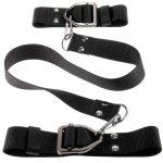 SIR RICHARDS - KOMPLET MANKIETÓW DO KRĘPOWANIA RĄK I NÓG CZARNE BDSM