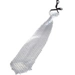 SREBRNY KRAWAT Z CEKINAMI NA WIECZÓR KAWALERSKI