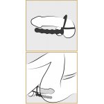 PIERŚCIEŃ NA PENISA I JĄDRA Z ANALNYM DILDO-BLACK VELVETS