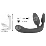 STRAPLESS STRAP-ON - POTRÓJNY WIBRATOR DO STYMULACJI CZARNY