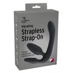 STRAPLESS STRAP-ON - POTRÓJNY WIBRATOR DO STYMULACJI CZARNY
