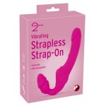 STRAPLESS STRAP-ON - WIBRATOR DO DZIKICH GIER Z 2 KOŃCÓWKAMI RÓŻOWY